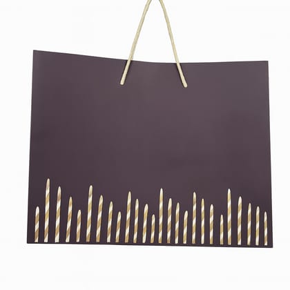  Brown Kraft Paper Gift Bag with Orange Striped Straws