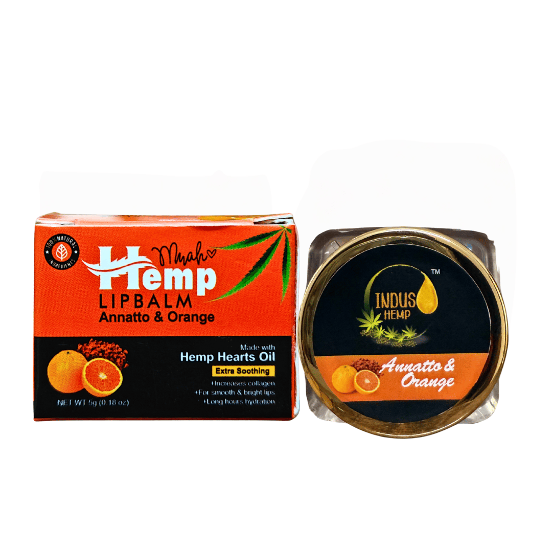 INDUS HEMP LIP BALM | ANNATTO & ORANGE | SPF 15 | FOR PLUMPER & SUPPLE LIPS