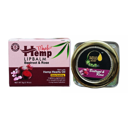 INDUS HEMP LIP BALM | BEETROOT & ROSE | SPF 15 | FOR SOFT & BABY PINK LIPS