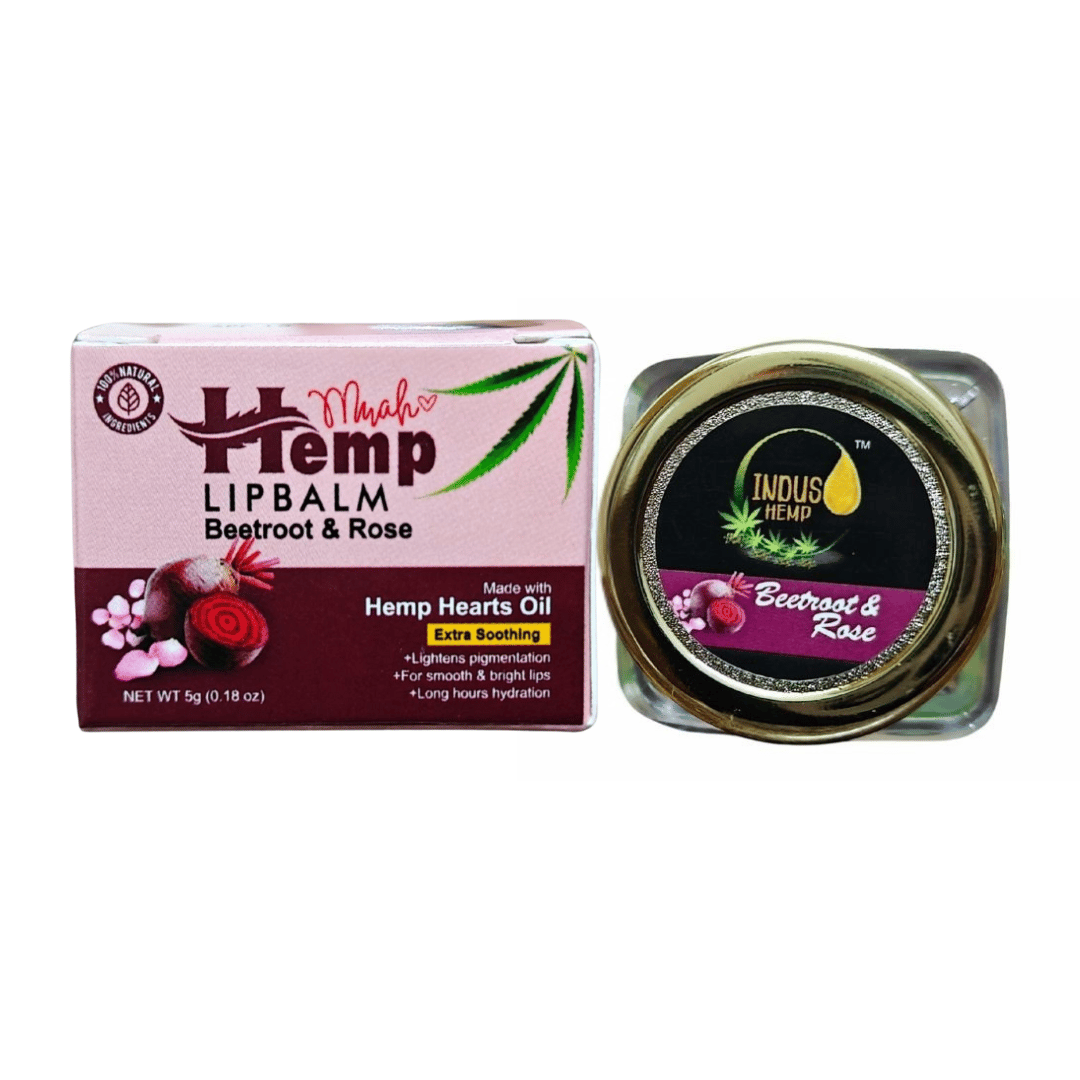 INDUS HEMP LIP BALM | BEETROOT & ROSE | SPF 15 | FOR SOFT & BABY PINK LIPS
