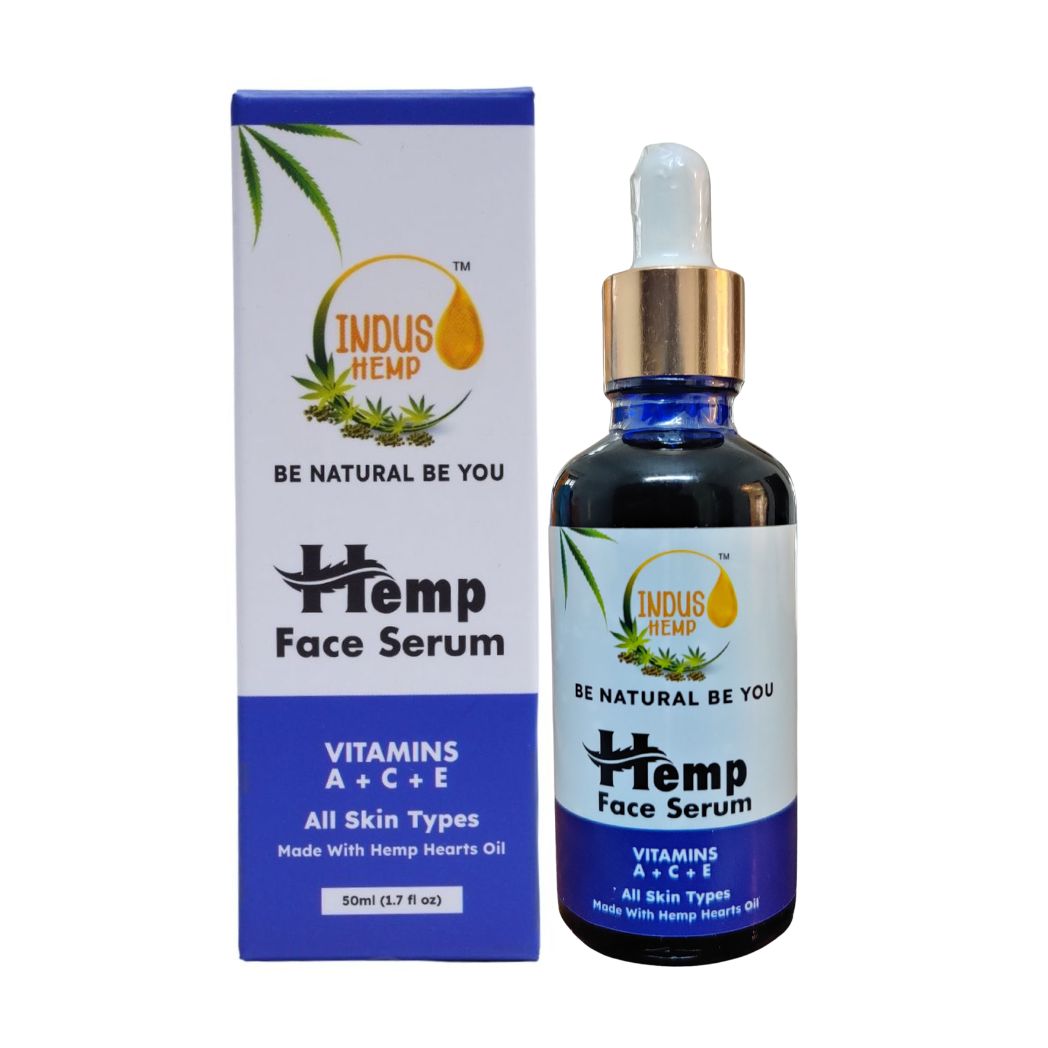 INDUS HEMP FACE SERUM | 50ML | VITAMINS A + C + E | ALL SKIN TYPES
