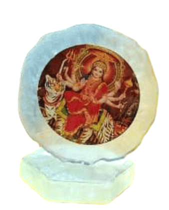 Resin Divine Durga Maa Crystal Idol with Base for Home Temple & Car Decor | Spiritual Gift