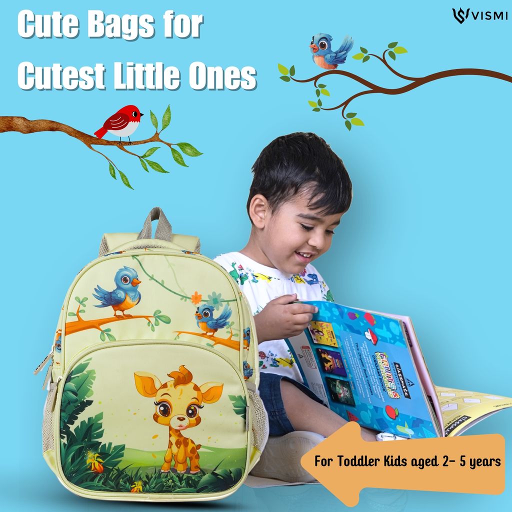 VISMIINTREND School Bags for Kids | School Backpack Bags | Water Resistant | Casual | Picnic | Travel | 2 to 5 Years Pre School Bags | Bag for Boys | Girls