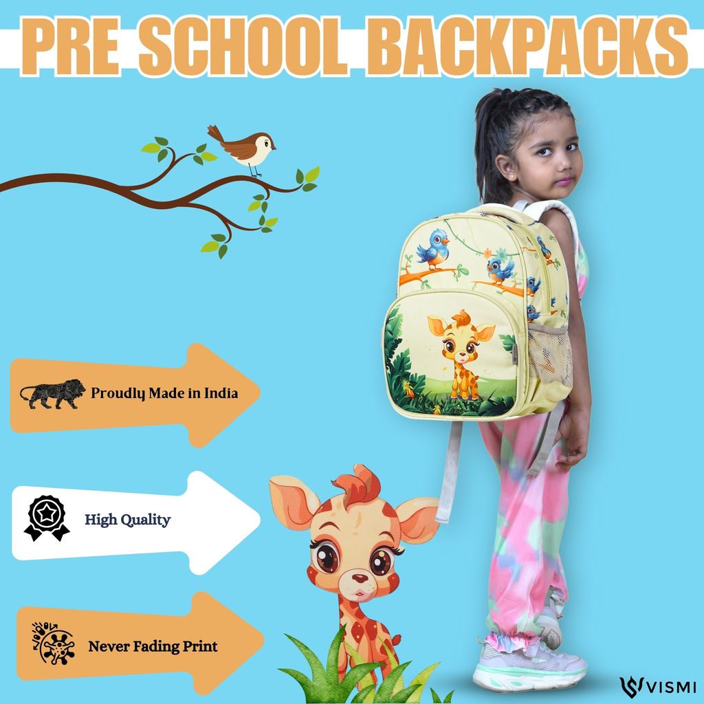 VISMIINTREND School Bags for Kids | School Backpack Bags | Water Resistant | Casual | Picnic | Travel | 2 to 5 Years Pre School Bags | Bag for Boys | Girls