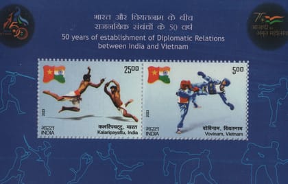 Shobhaphila's Indian Miniature Sheet -India Vietnam Diplomatic Relations 50 Years  Stamps ( 16th Oct 2023)