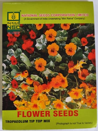NSC Tropaeolum Tip Top Mix Flower Seeds 10 gm - for Garden Use NSC Tropaeolum Tip Top Mix Flower Seeds 10 gm - for Garden Use