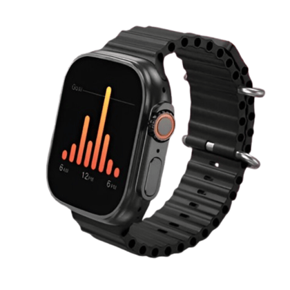 Black Smartwatch Ultra with Fitness Tracker, Bluetooth Calling & Health Monitoring