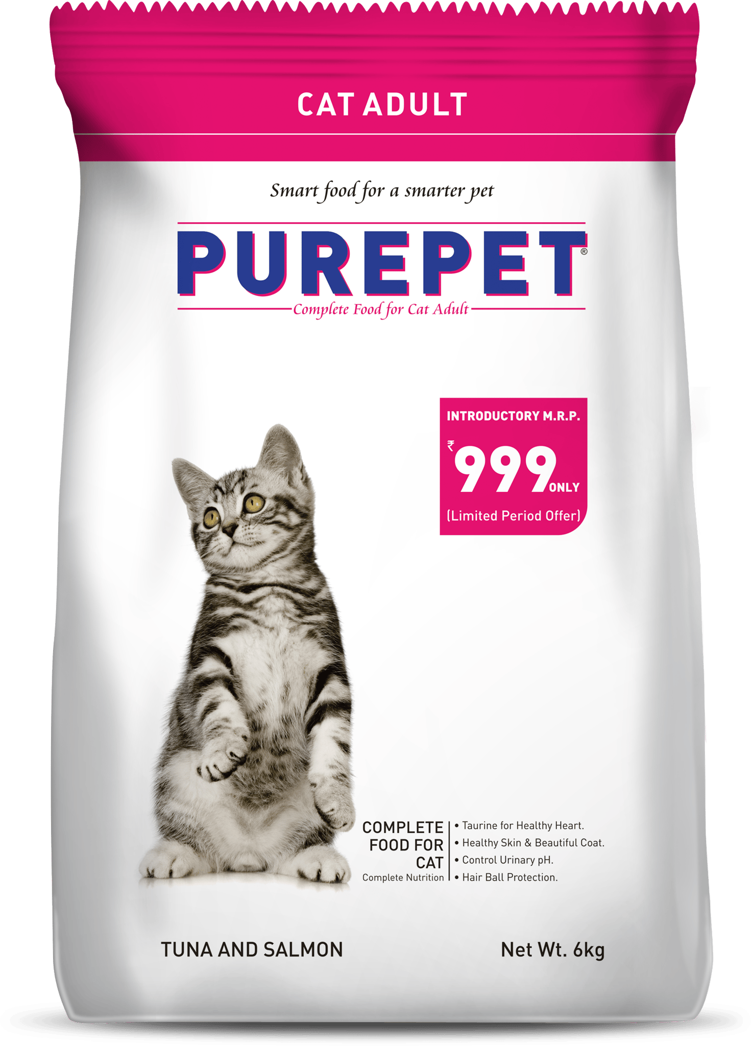 Purepet Tuna and Salmon Adult Cat Food, 6 kg