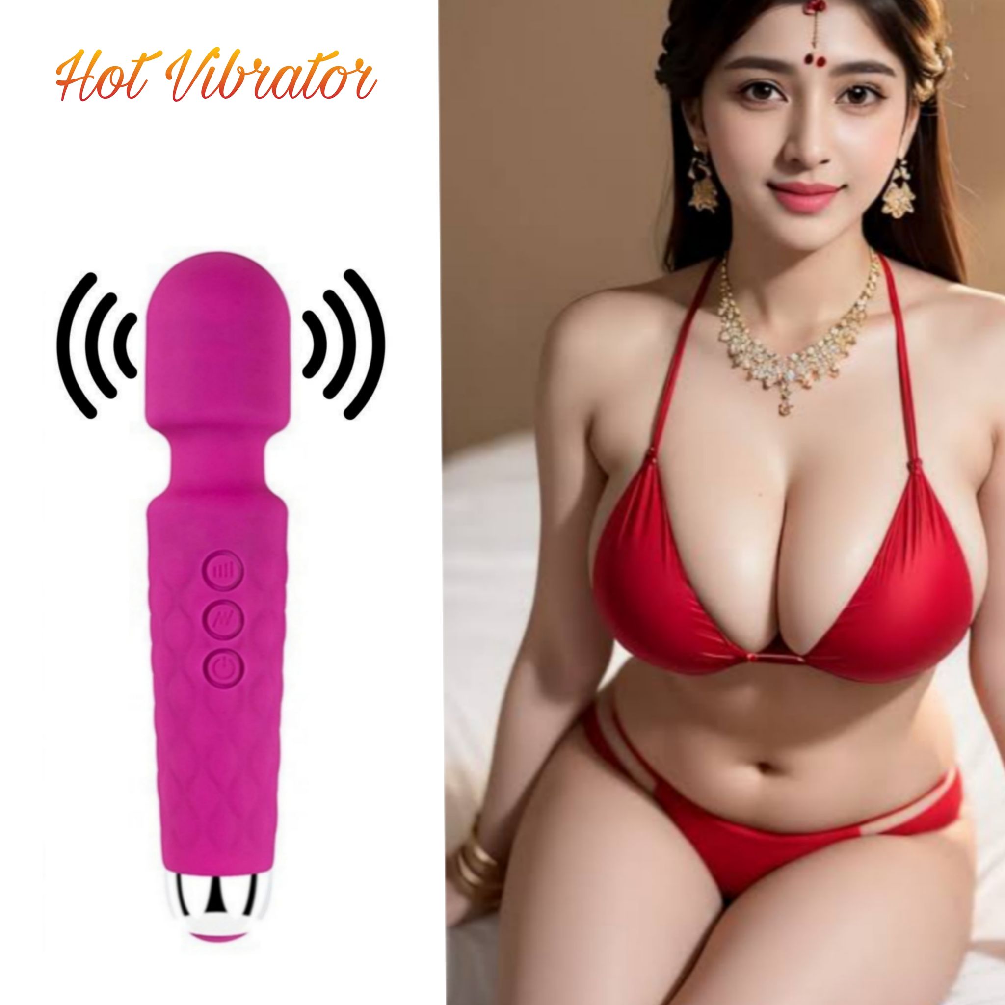 Personal Massager Vibrator, 20 Speed Settings, USB Rechargeable 360° Rotate Silicone Head Material, Deep High Pleasure Multicolor (Pack of 1)