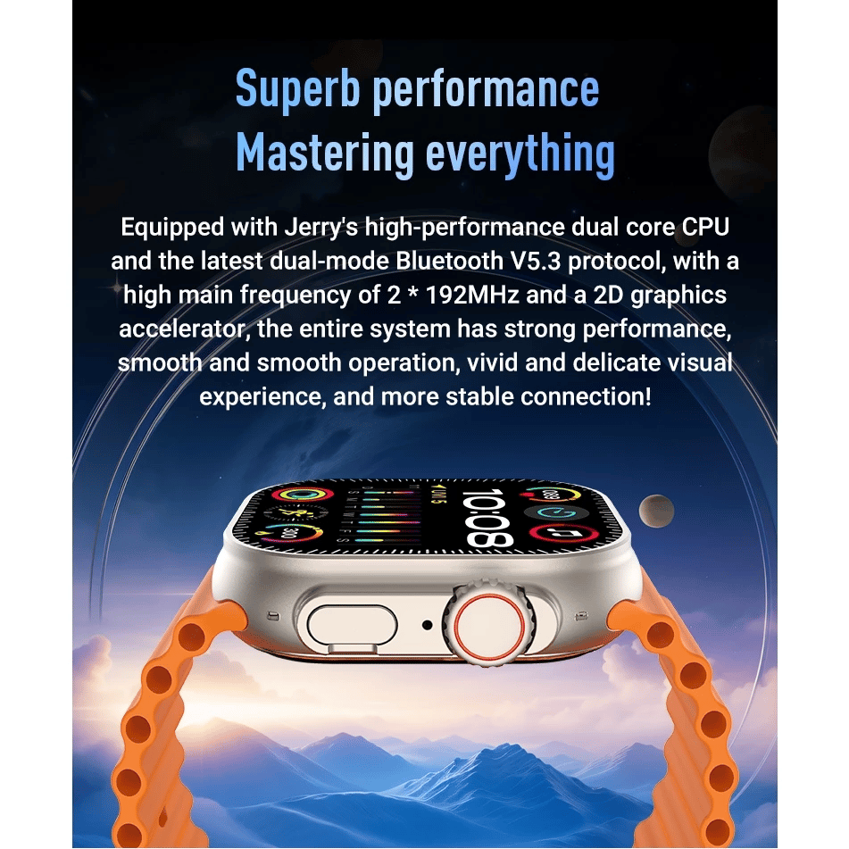 Vibrant Orange Ribbed Smartwatch with HD Display & Fitness Tracker