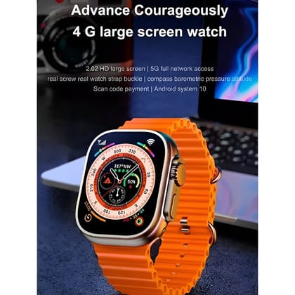 4G Smartwatch with 2.02" HD Display, 5G Network, Android 10 & Compass