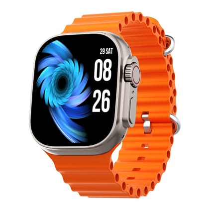 Premium Ultra Smartwatch with AMOLED Display & Sporty Orange Band