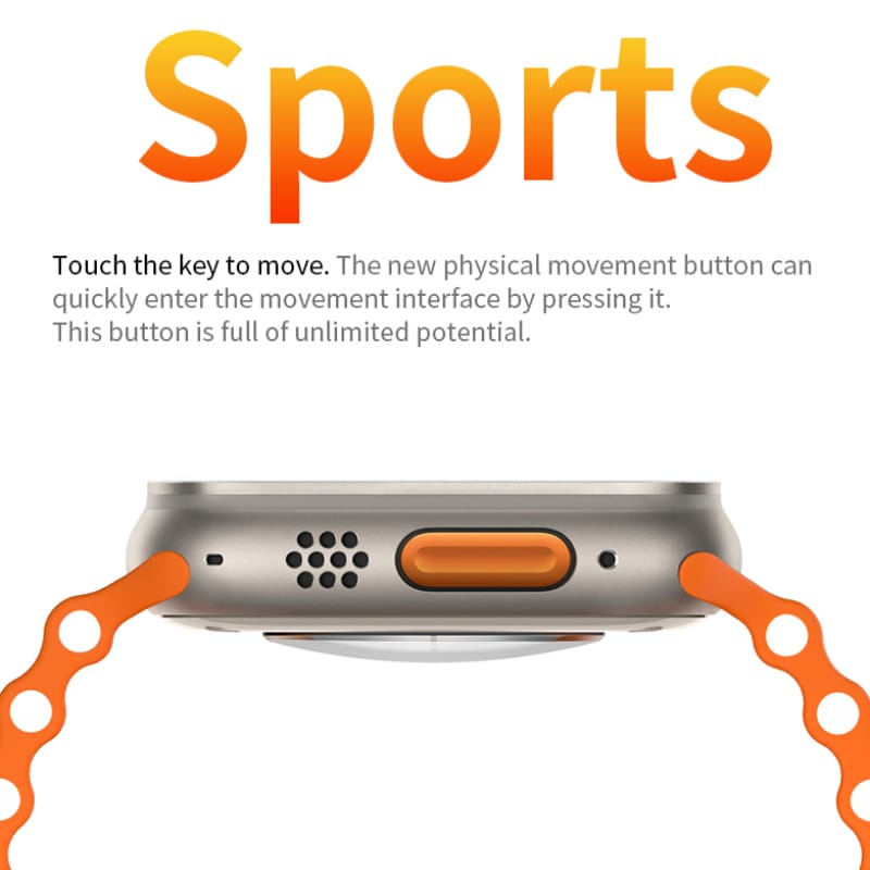 Premium Orange Sport Smartwatch | Health & Fitness Tracker with Ultra Design