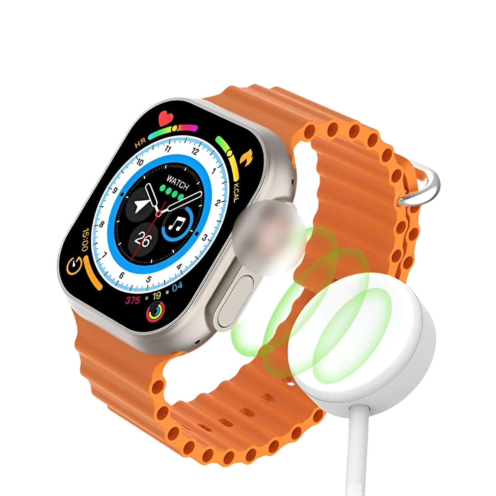 Premium Orange Sport Smartwatch | Health & Fitness Tracker with Ultra Design