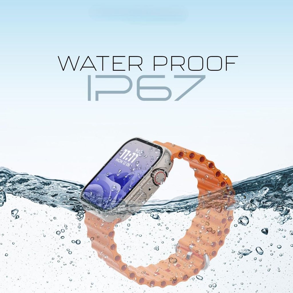 IP67 Waterproof Smartwatch with Vibrant Orange Band & Advanced Health Tracking