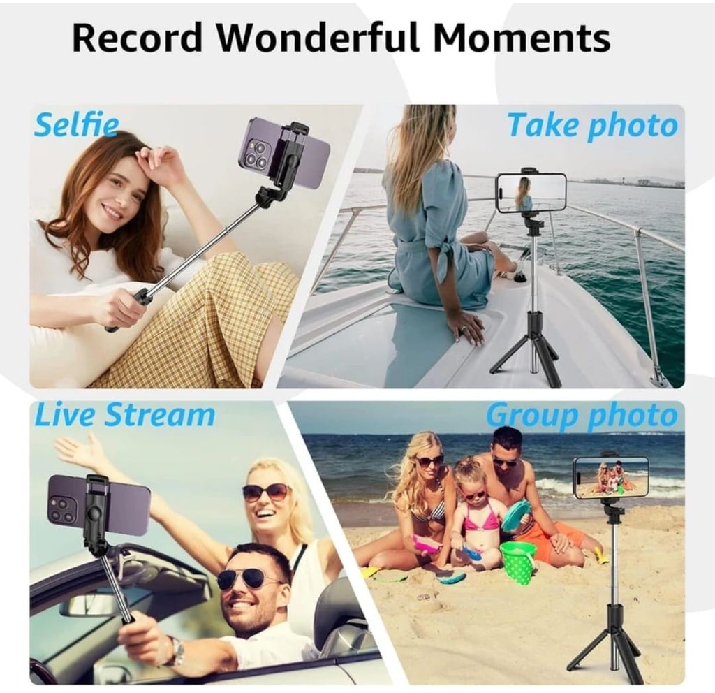 R1-L Extendable Bluetooth Selfie Stick with Tripod & Remote