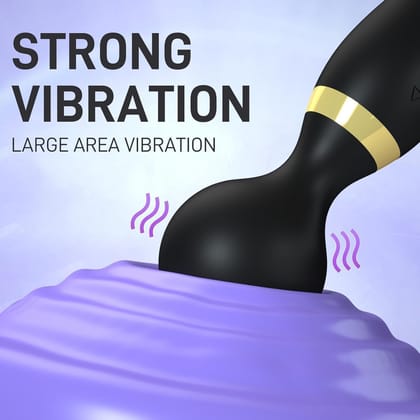 Qawvler Dual Side Vibrator 8 Speeds,20 Vibration Patterns 360° Rotating Neck USB Rechargeable High Pleasure Feel Massager Black (Pack of 1)