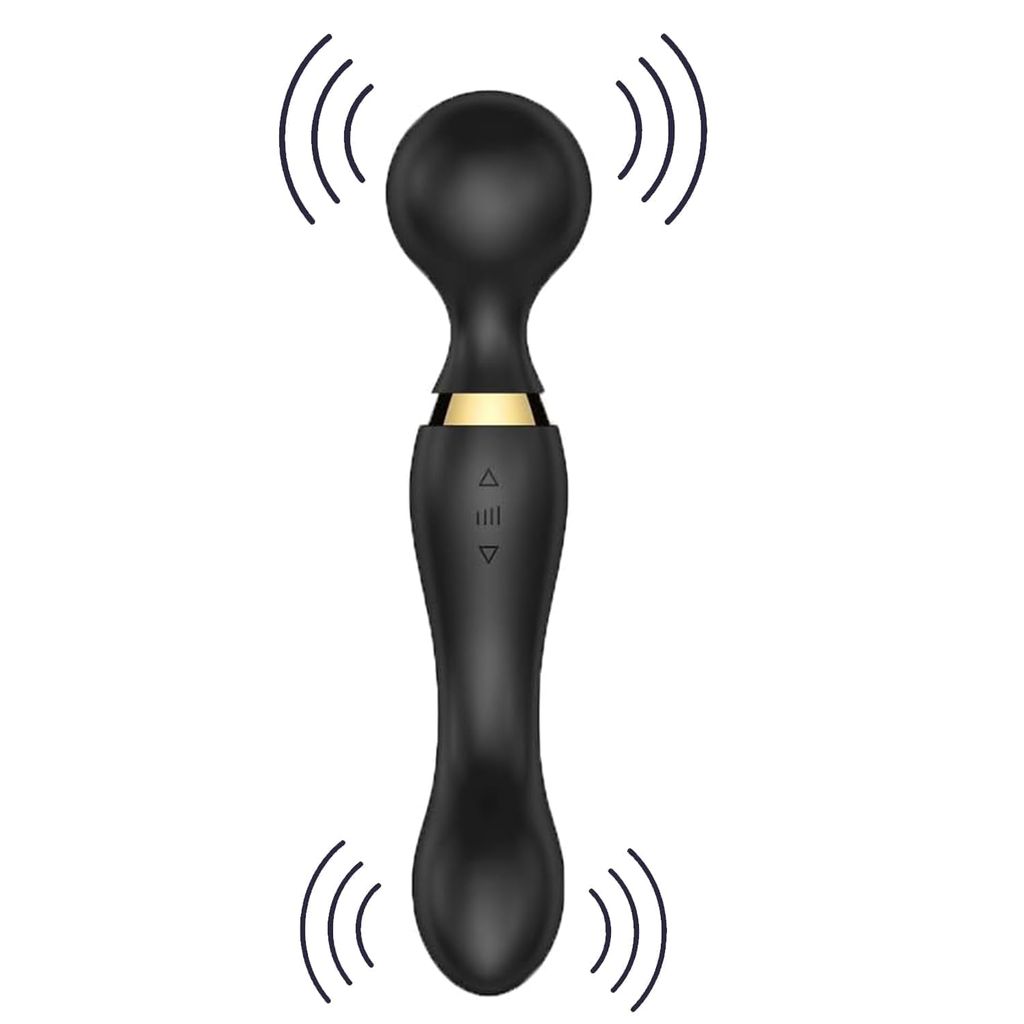 Qawvler Dual Side Vibrator 8 Speeds,20 Vibration Patterns 360° Rotating Neck USB Rechargeable High Pleasure Feel Massager Black (Pack of 1)
