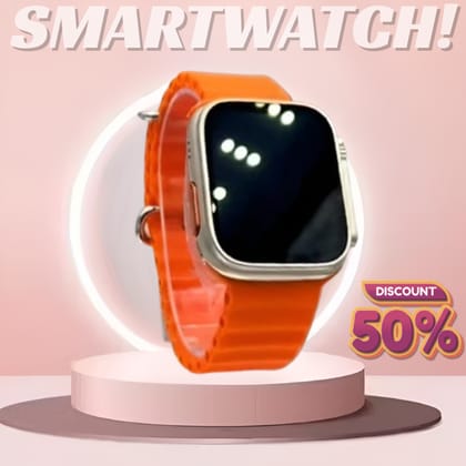 Vibrant Orange Smartwatch: HD Display, Fitness Tracker & Smart Notifications - 50% Off!