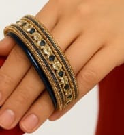 Traditional black and brass Plated Indian Bangle Set for Women Traditional black and brass Plated Indian Bangle Set for Women