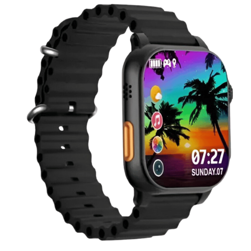 Black Smartwatch with HD Touchscreen & Fitness Tracking
