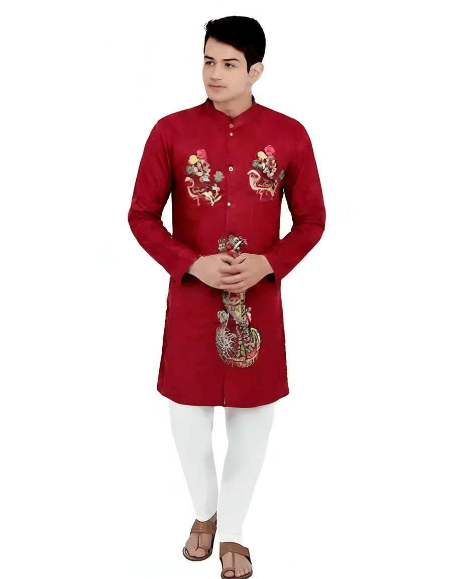 Classic Designed Kantha Stitched Pure Cotton Kurta for Men