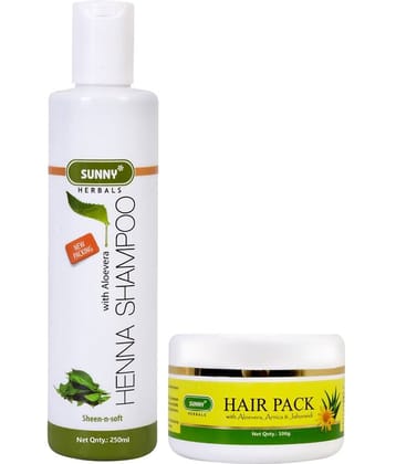 SUNNY HERBALS Hair Pack 100 gm & Henna Shampoo 250 mL