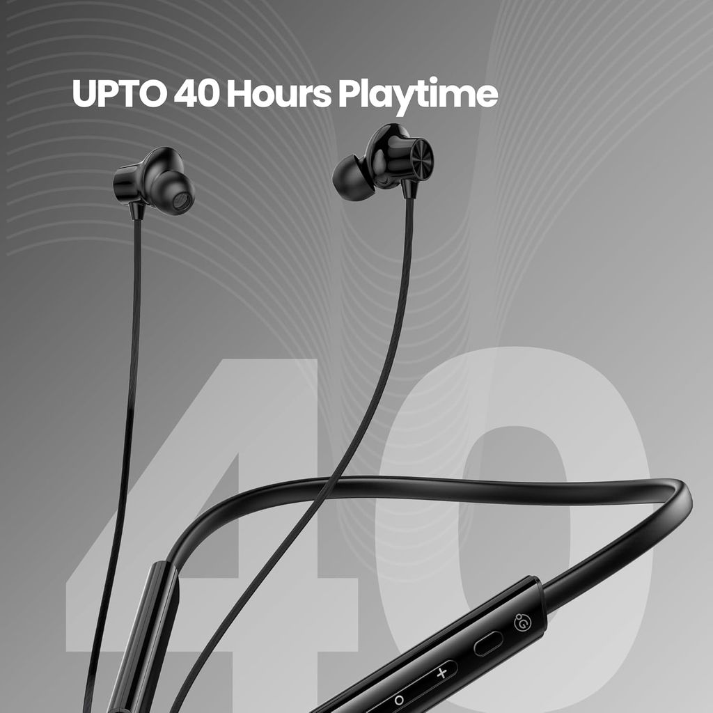 OOGE Tune 21 Wireless Neckband  – Bluetooth 5.3, 40 Hours Playtime, Type-C Fast Charging, AI ENC Noise Cancellation, Magnetic Earbuds, IPX3 Water Resistant, 1500-Hour Standb