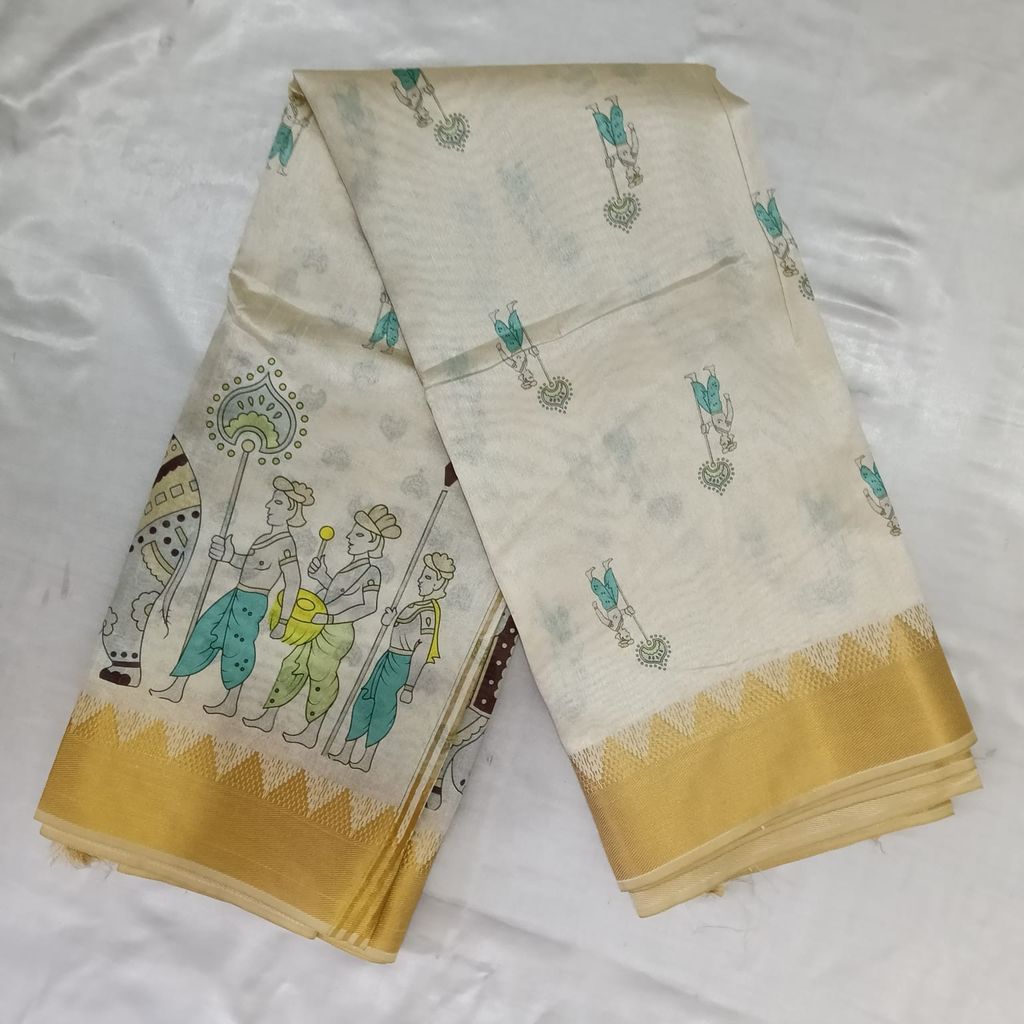 Tussar Silk Cotton Saree with Blouse