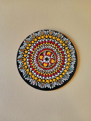Vibrant Hand-Painted Dot Mandala Art Decor - Unique Home Accent & Gift
