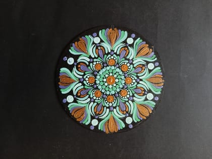 Vibrant Hand-Painted Mandala Dot Art Coaster - Spiritual Home Decor & Gift