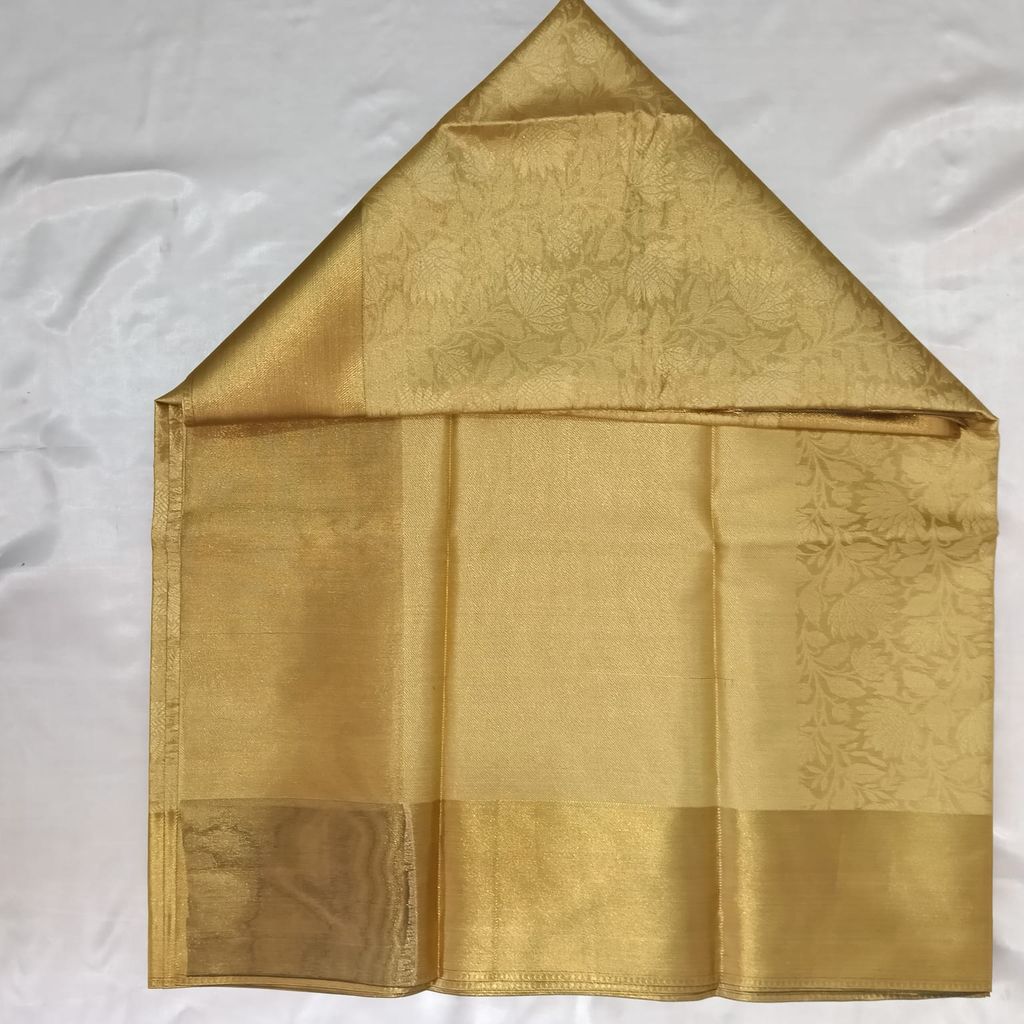 Bridal Tissue Cotton Saree with Blous - Gold