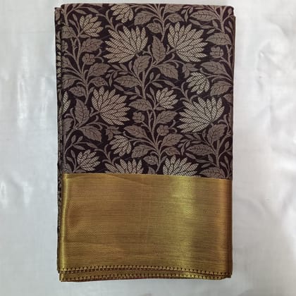 Bridal Tissue  Cotton Saree with Blouse  - Brown