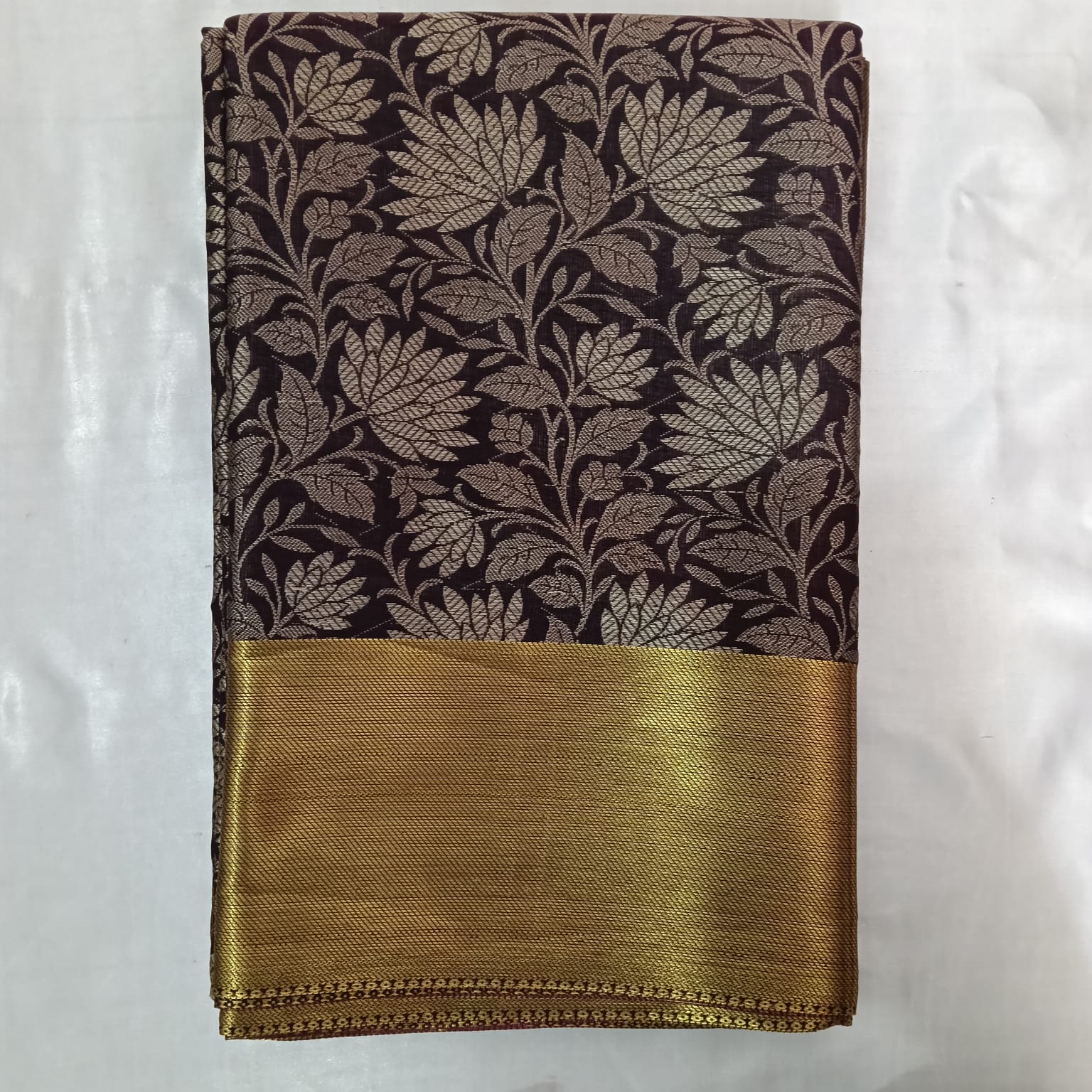 Bridal Tissue  Cotton Saree with Blouse  - Brown