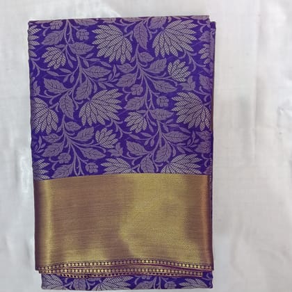 Bridal Tissue  Cotton Saree with Blouse Violet