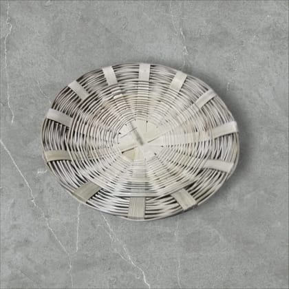 Eco-Friendly Handwoven Round Bamboo Basket Coaster | Natural Table Decor