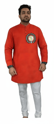Stylish Designed Fabric Printed Pure Cotton Kurta for Men