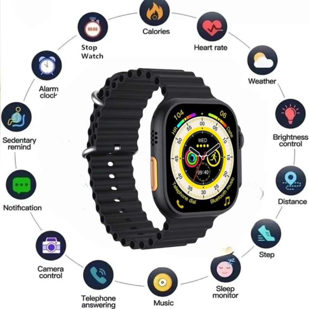 Smartwatch with Health Monitoring & Fitness Tracking - Bluetooth Calling & Long Battery Life