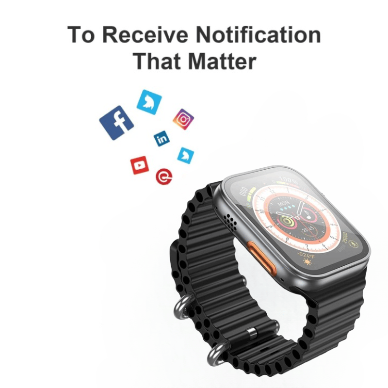 Black Smartwatch with HD Touchscreen & Fitness Tracking