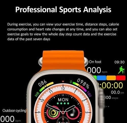 IPX7 Water Resistant Smartwatch with 100+ Sports Modes & Orange Band