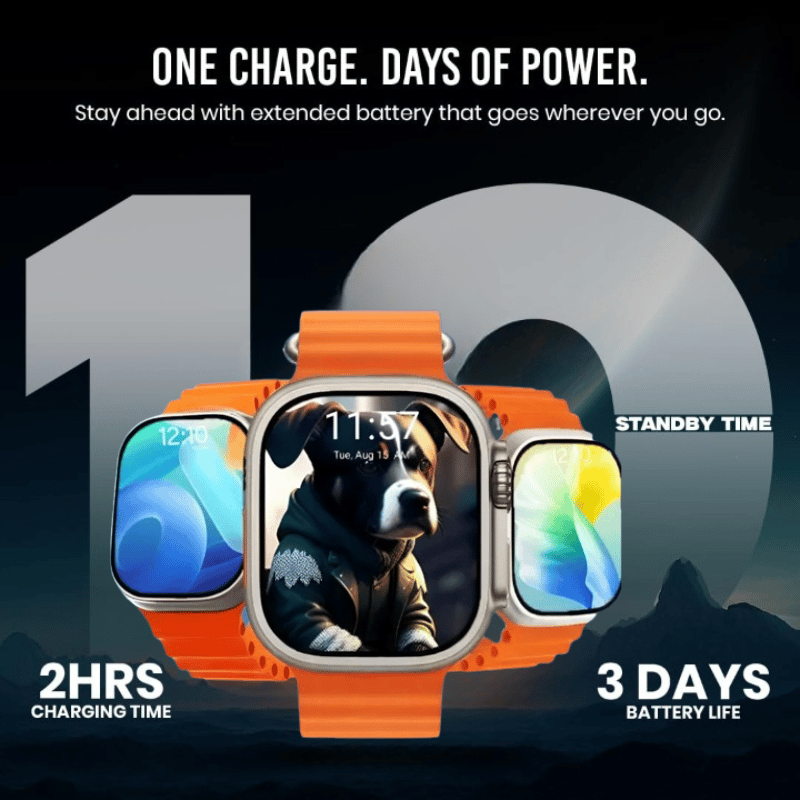 IPX7 Water Resistant Smartwatch with 100+ Sports Modes & Orange Band