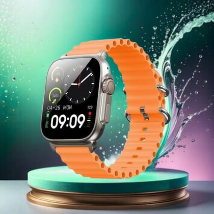 Orange Strap Smartwatch with Fitness Tracker & AMOLED Display
