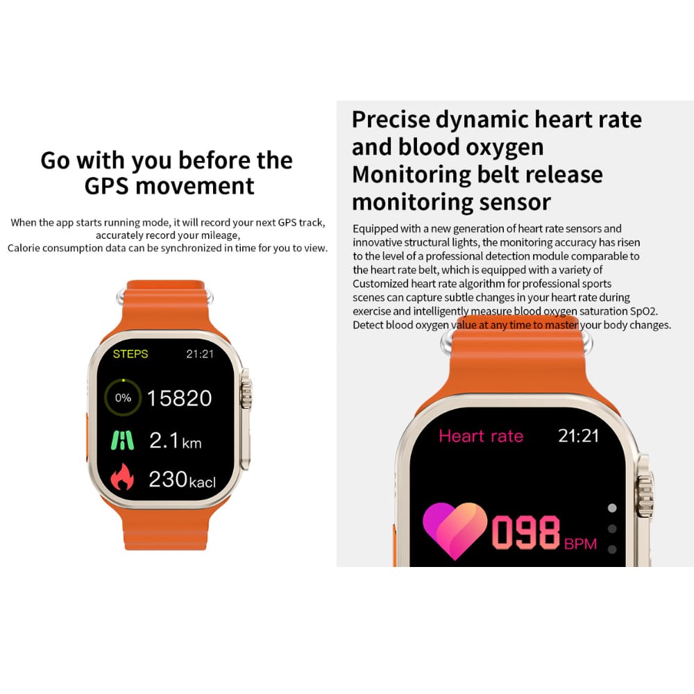 Smartwatch with IP68 Waterproof, Bluetooth Calls & Heart Rate Tracking