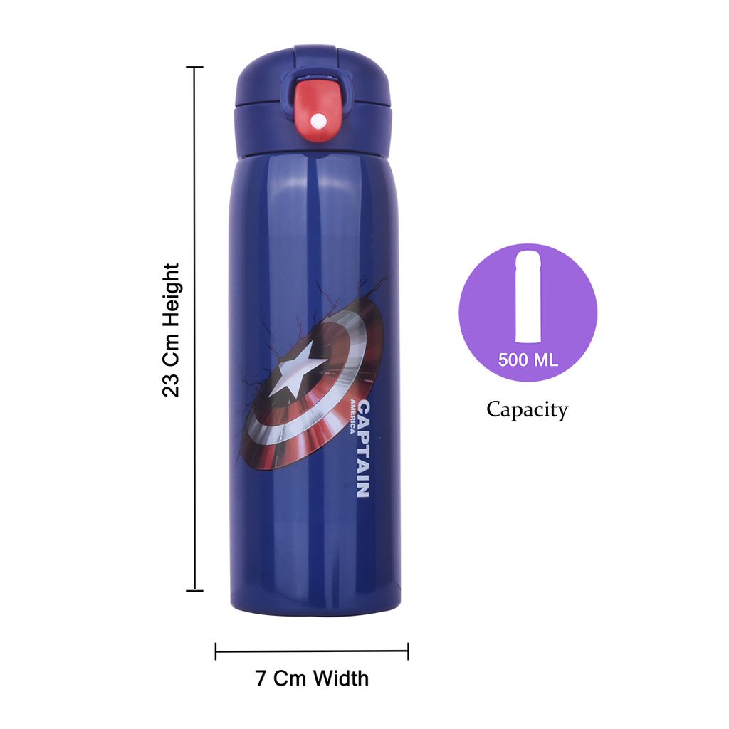 Captain America Water Bottle | Captain America Bottle | Captain America Drink Bottle| Captain America Hot Water Bottle | Captain America Sipper | Captain Marvel Water Bottle | Stainless Steel Water Bottle For Kids