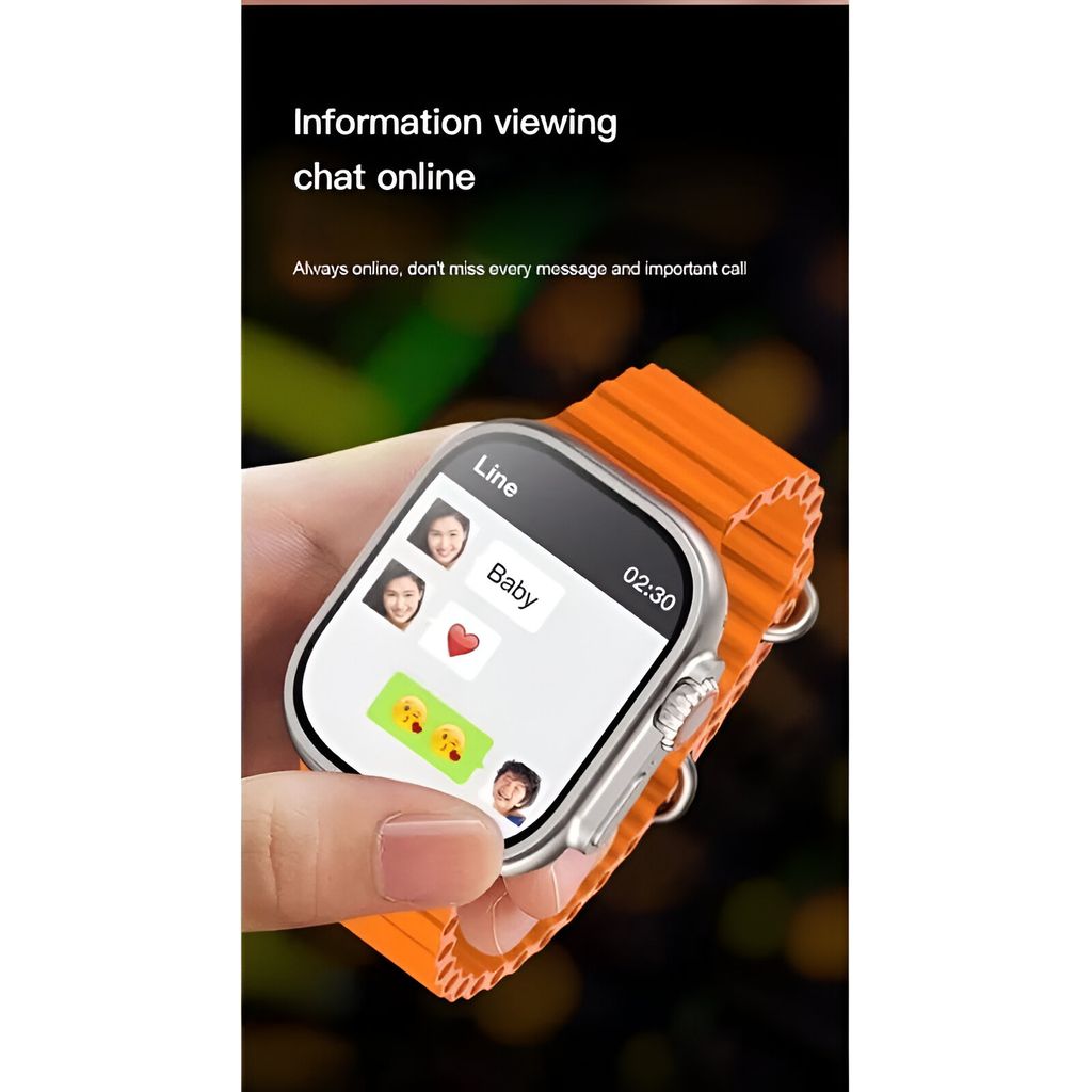 T800 Ultra Smartwatch with Heart Rate Monitor and Wireless Charging