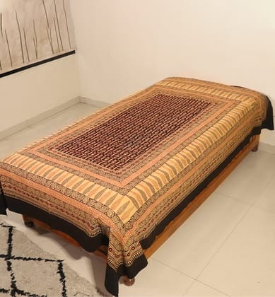 Hand Block Printed Bagh Cotton Single Bed Sheet