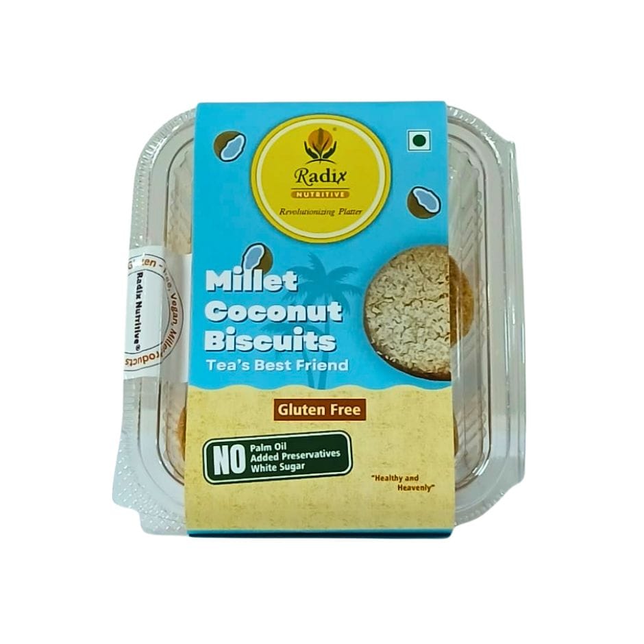 Radix Nutritive® Gluten-free Millet Coconut Biscuits. Veg. 200 gms
