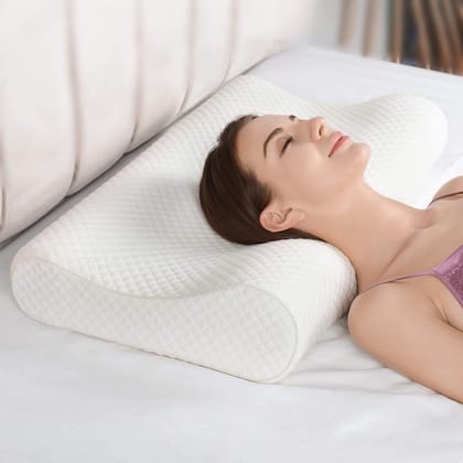 V3Deals Memory Foam Contour Cervical Orthopedic Pillow – Ergonomic Neck Support Pillow for Sleeping – Relieves Neck Pain & Shoulder Pain