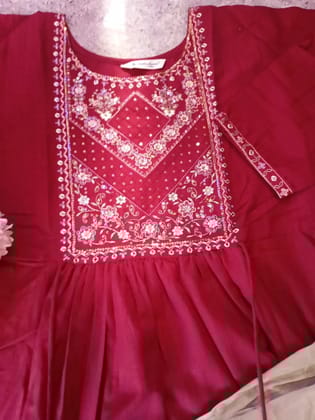 Stylish Red Cotton Dress Stylish Red Cotton Dress