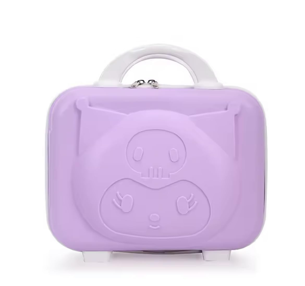 Fancy Cute Cartoon Purple Kuromi Print Travel Vanity Bag Organizer Cosmetic Travel Case Hand Luggage Mini Suitcase with Elastic Band at Back